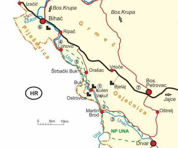 Karte von Nationalpark Una